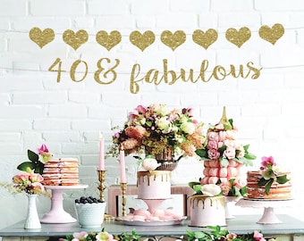 40th birthday 40 birthday banner 40th birthday for her 40th birthday decorations 40 and fabulous banner 40 birthday decor 40 birthday party
