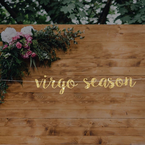 Virgo season banner, september birthday banner, virgo birthday banner, august birthday, zodiac birthday banner, birthday party decor