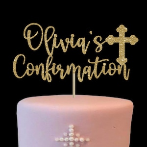 Custom confirmation cake topper christening topper confirmation cake topper personalized confirmation cake topper confirmation party decor