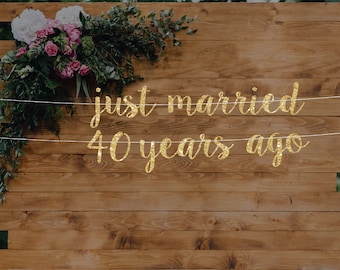Glitter Anniversary Banner: "We Still Do" Party Decor
