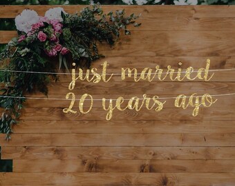 Glitter Anniversary Banner: We Still Do Party Decor