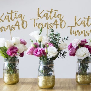 40th birthday centerpieces 40th centerpieces 40th birthday party 40th birthday decor gold turns 40 decorations 40th party decor