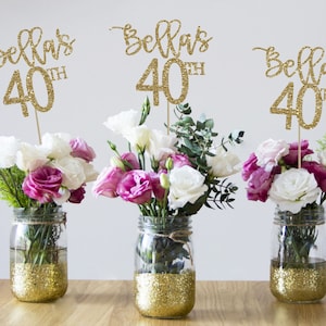 40th birthday centerpieces 40th centerpieces 40th birthday party 40th birthday decor gold 40th birthday party decorations 40th party decor