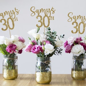 30th birthday centerpieces 30th centerpieces 30th birthday party 30th birthday decor gold 30th birthday party decorations 30th party decor