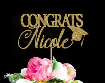 Congrats cake topper graduation custom cake topper graduation gold cake topper graduation party graduation decor graduate decoration