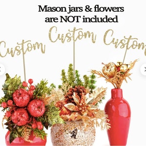 Gold Glitter Christmas Centerpiece: Party Decor (4x4)