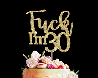 30th Birthday Cake Topper: Glitter Cardstock Party Decoration