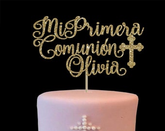 Primera comunion cake topper, god bless, first holy communion cake topper, 1st communion cake topper, 1st communion decor,christening top