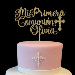 Primera comunion cake topper, god bless, first holy communion cake topper, 1st communion cake topper, 1st communion decor,christening top