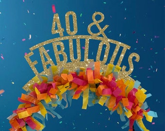 40 and fabulous party headband, forty birthday decorations, 40th gift for her, birthday party crown, birthday headband, birthday girl