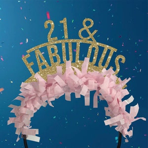 21 and fabulous party headband, twenty first birthday decorations, 21st gift for her, birthday party crown, birthday headband, birthday girl