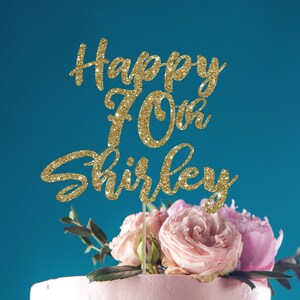 Custom 70th Birthday Cake Topper: Cardstock Party Decor (5x5)