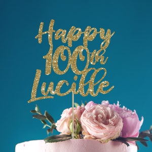 100 cake topper birthday cake topper 100 birthday topper 100 birthday decor custom cake topper birthday topper personalized topper