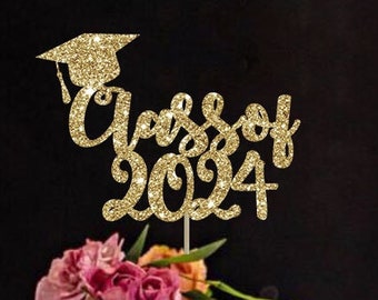 Class of 2024 cake topper graduation party decoration graduation cake topper graduation topper gold cake topper party decoration 2024