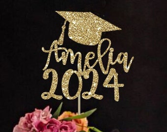 Graduation cake topper custom cake topper class of 2024 graduation date graduation party graduation decoration congrats topper grad party