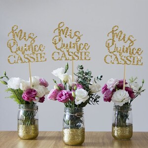 Mis quince centerpieces, personalized 15 centerpiece, quinceañera centerpiece, mis quince party decorations, fifteenth birthday centerpiece