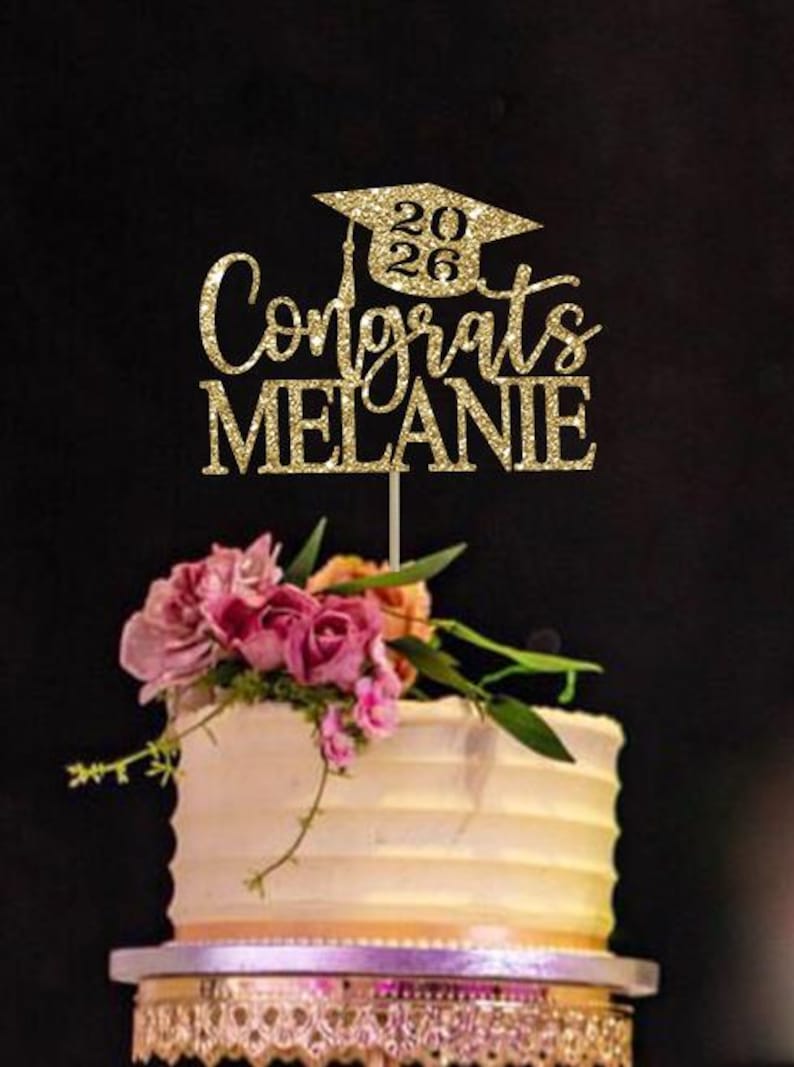 Personalized Graduation Cake Topper: Class of 2026 image 1