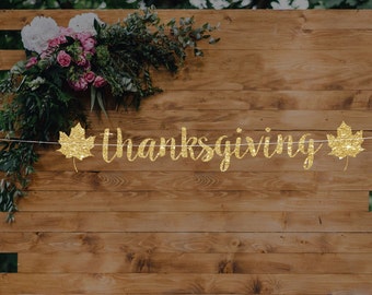 Glitter Thanksgiving Banner: Fall Holiday Decor