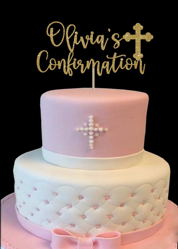Religious 21 Fondant 2 Tier Cake Boy Vommunion Confirmation Cake