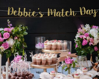 Personalized Glitter Match Day Banner: Custom Doctor Residency Party Decor