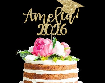 Custom Graduation Cake Topper: Class of 2026, Personalized Cardstock