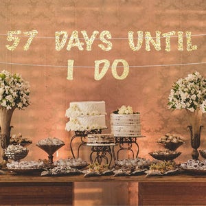 Countdown wedding shower banner, bachelorette banners, bridal shower banner, hen party banner, engagement banner, countdown wedding shower s