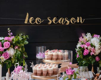 Leo Season Glitter Birthday Banner: Zodiac Party Decor