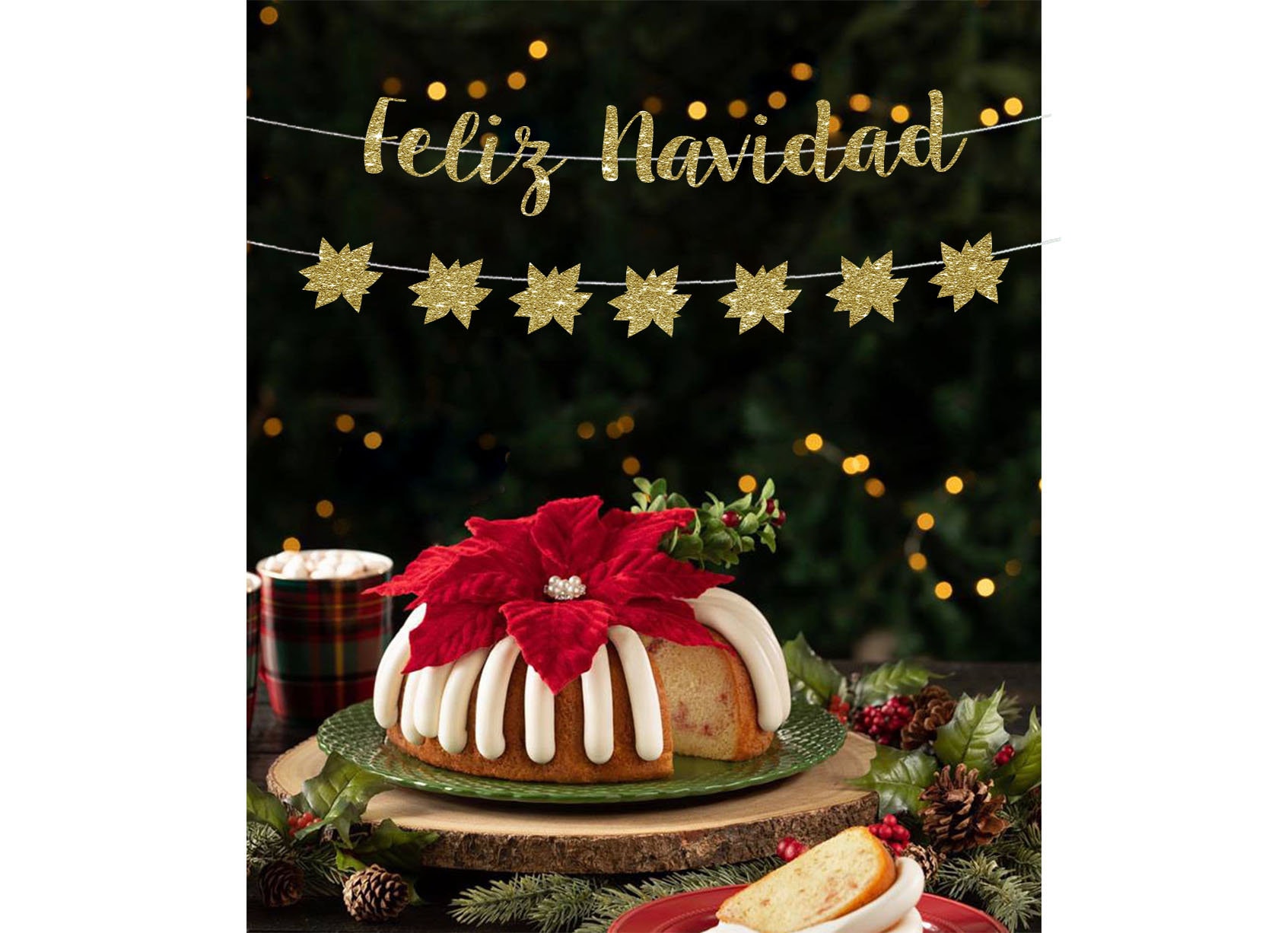 Feliz Navidad banner Christmas banner gold Christmas banner | Etsy