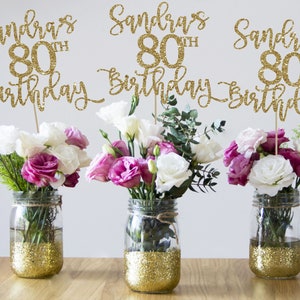 80th birthday centerpieces 80th centerpieces 80th birthday party 80th birthday decor gold 80th birthday party decorations 80th party decor