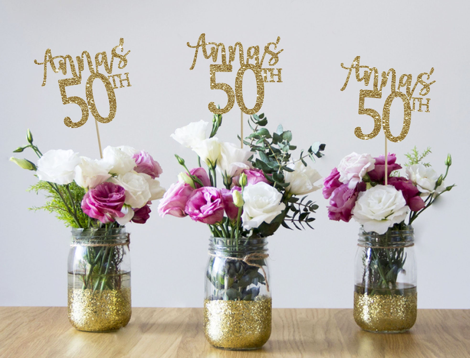 50th Birthday Centerpieces 50 Centerpieces 50th Birthday Party Etsy