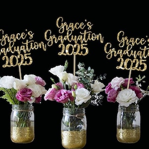 Graduation centerpiece custom centerpiece class of 2025 gold centerpiece graduation party grad decor congrats centerpiece grad party decor