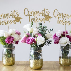 Graduation centerpiece custom centerpiece class of 2025 gold centerpiece graduation party grad decor congrats centerpiece grad party decor