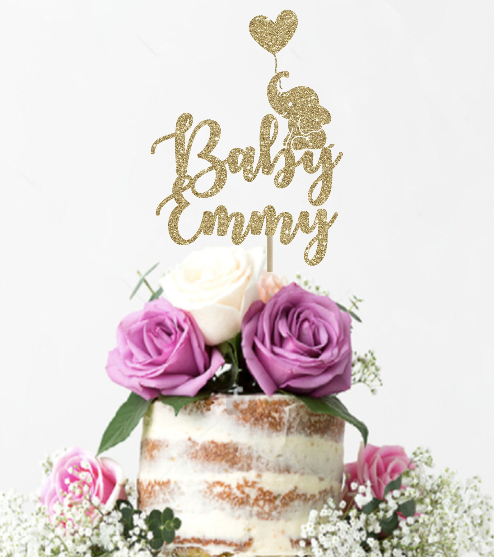 Baby Cake Topper Gold Custom Cake Topper Baby Shower Cake Etsy
