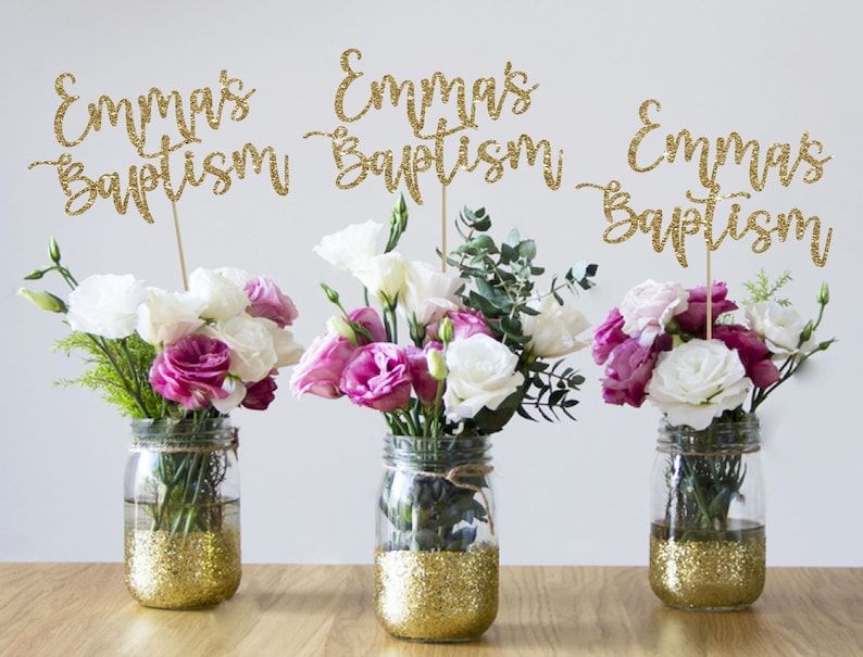 Custom Baptism Centerpieces Girl Baptism Centerpieces Girl Etsy