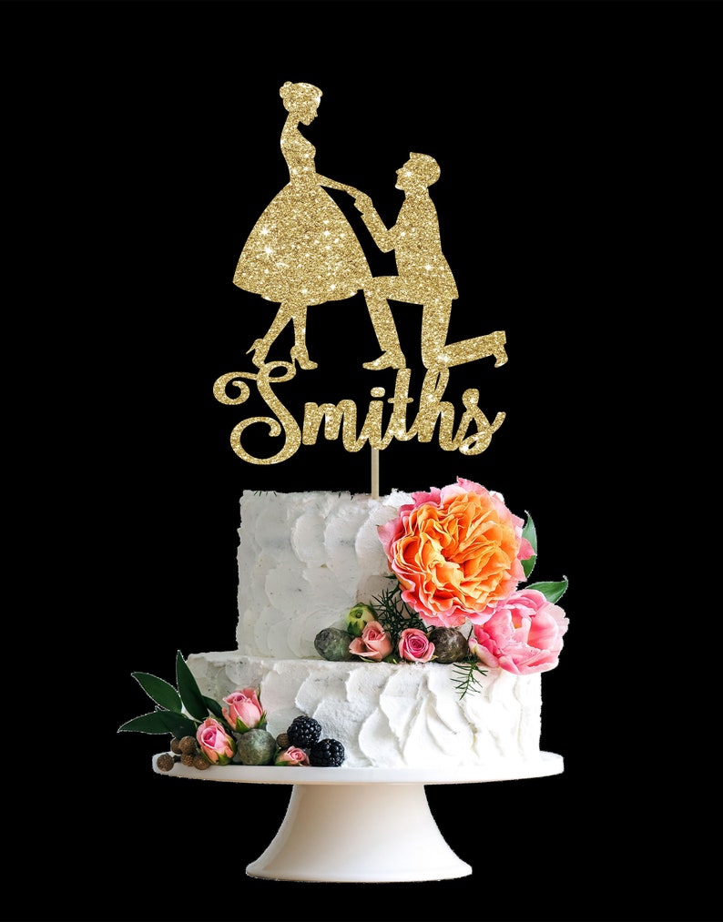 Engagement Cake Topper Marriage Proposal Topper Bridal Shower Etsy