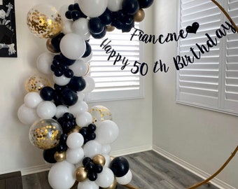 Personalized 50th Birthday Banner: Glitter Party Decoration
