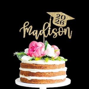 Personalized Graduation Cake Topper: Class of 2026, Graduation Party Decoration