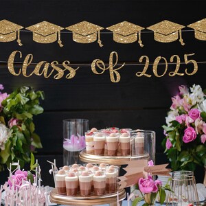 Glitter Class of 2025 Graduation Banner: Party Decor
