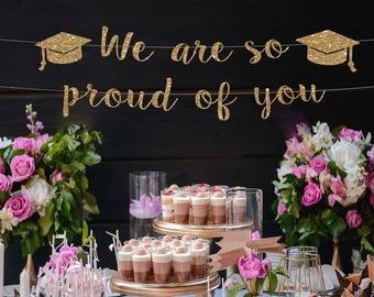 We Are So Proud Of You Banner – Class Of 2024 Graduation Decor – DIY Glitter Party Banner For High School & College Grads - View #6