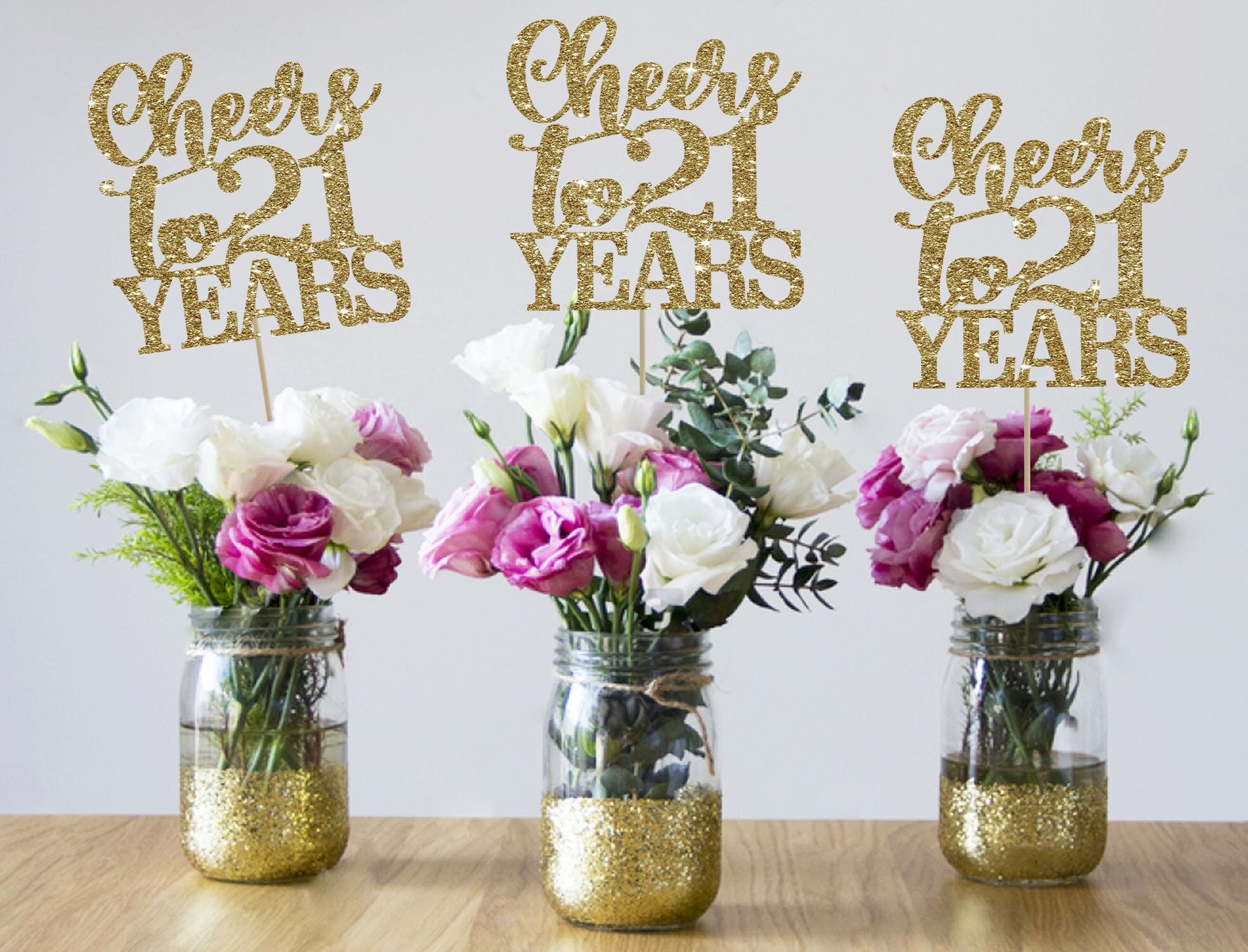 Big Dot of Happiness Cheers and Beers to 21 Years - Table Decorations - 21st  Birthday Party Fold and Flare Centerpieces - 10 Count 