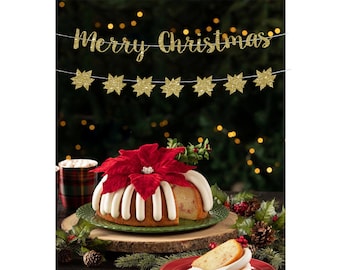 Glitter Cardstock Merry Christmas Banner: Holiday Party Decor