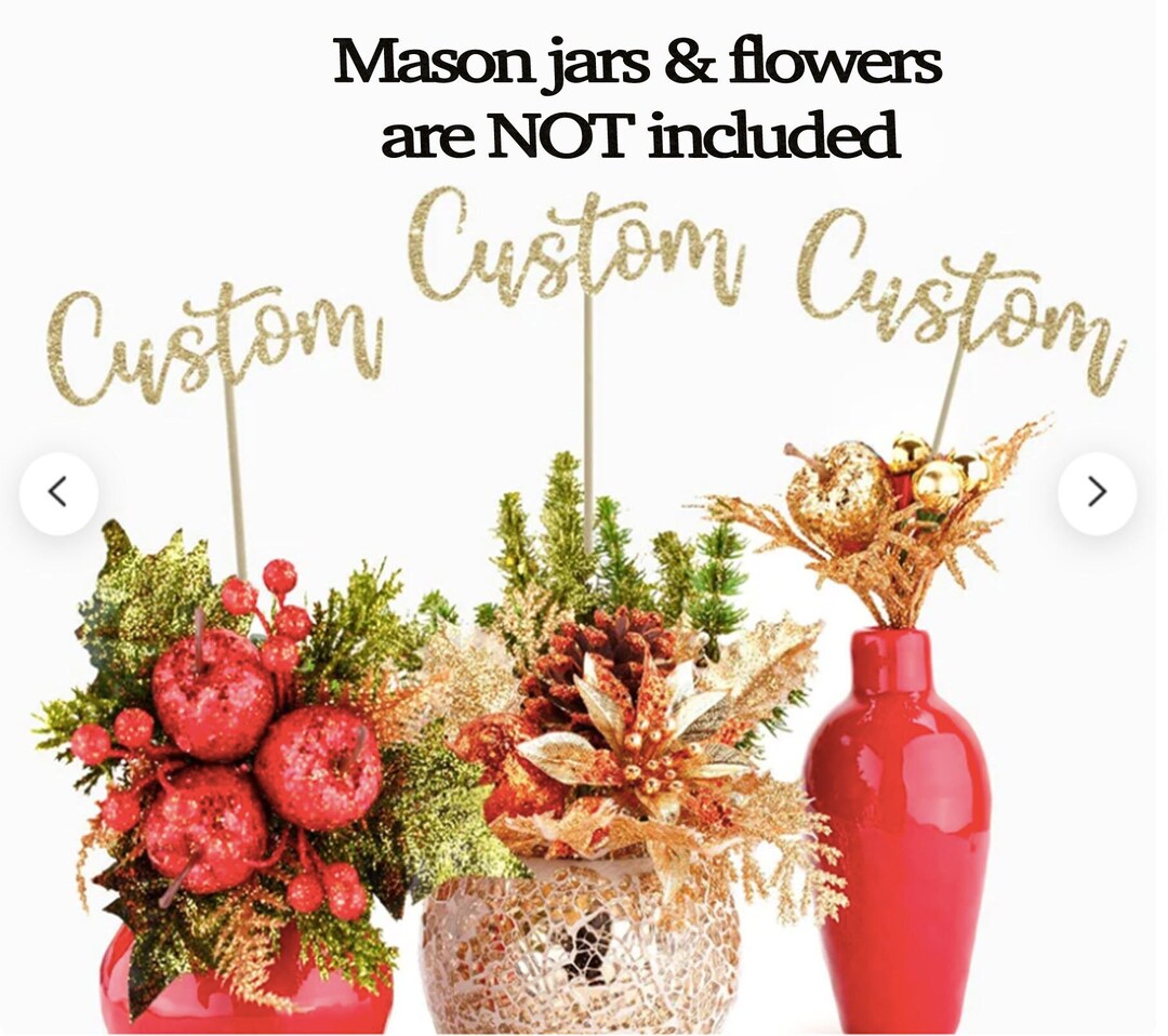 Gold Glitter Christmas Centerpiece: Party Decor (4x4) - Etsy, image size:1080x958