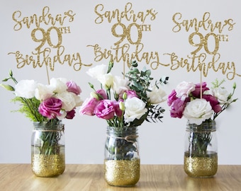 90th birthday centerpieces 90th centerpieces 90th birthday party 90th birthday decor gold 90th birthday party decorations 90th party decor