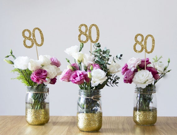 80th Birthday Centerpieces 80th Centerpieces 80th Birthday - Etsy