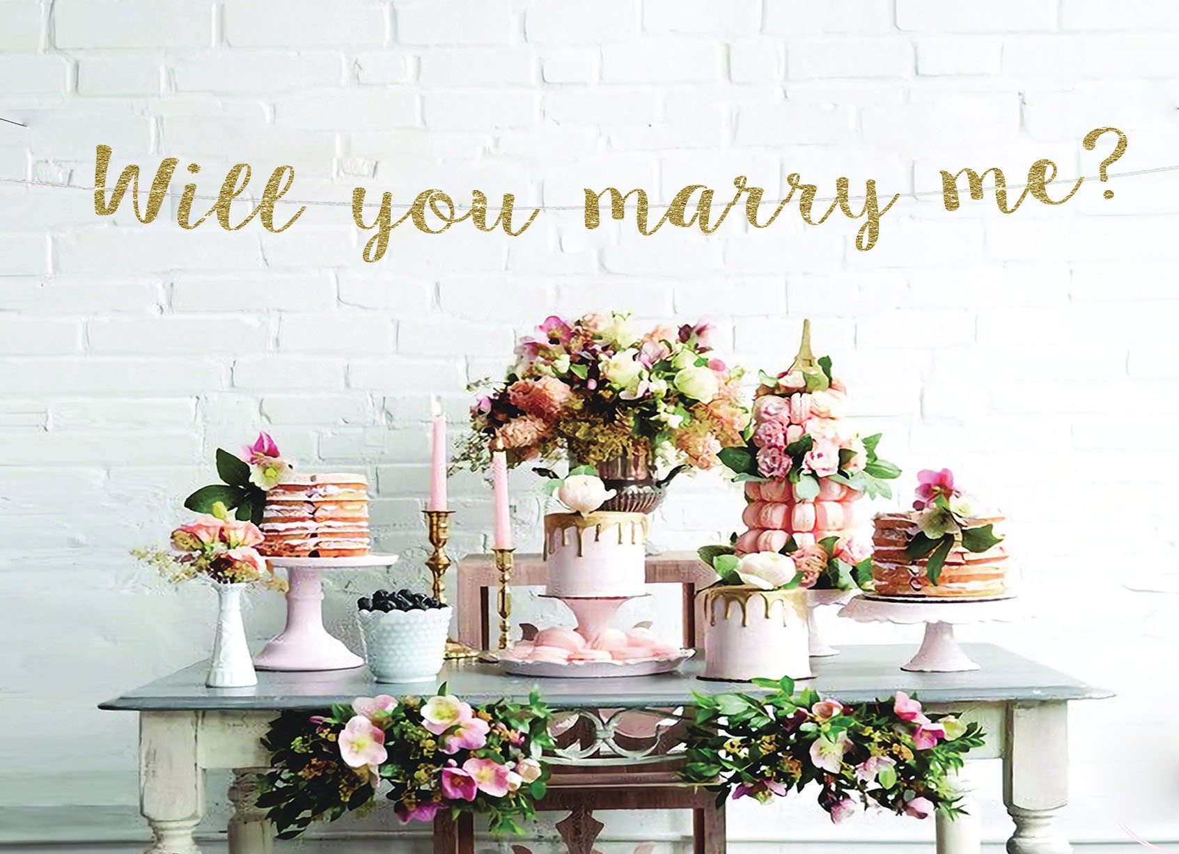 Will You Marry Me Banner Wedding Banner Engagement Etsy