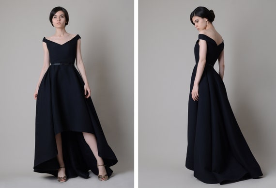 long gown off shoulder design