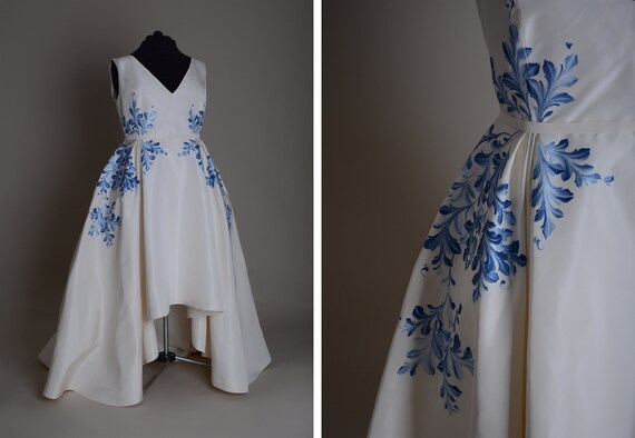 Vestido de noche negro hecho de tafetán de seda y pintado a - Etsy España Vestido de noche negro hecho de tafetán de seda y pintado a - Etsy España