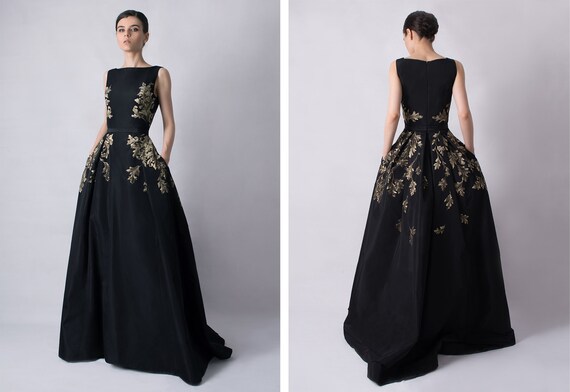 silk taffeta evening gown