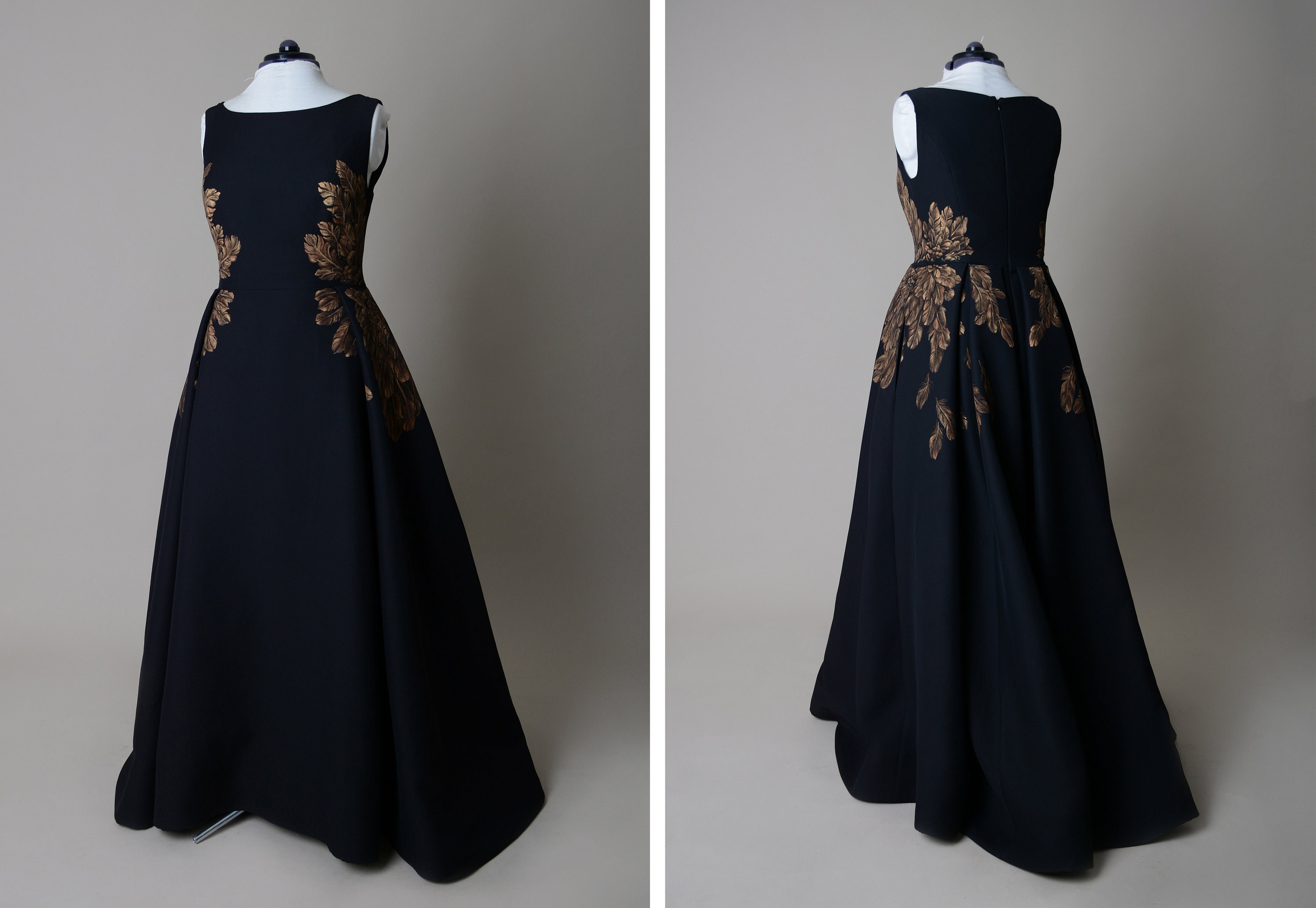 Hand painted silk gown Etsy