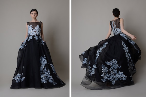 hand painted evening gowns